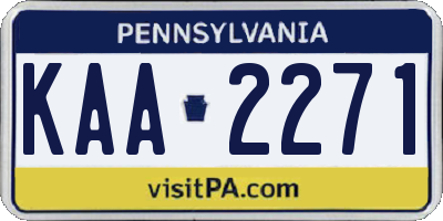 PA license plate KAA2271