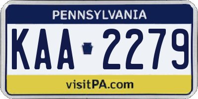 PA license plate KAA2279
