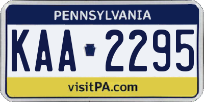 PA license plate KAA2295