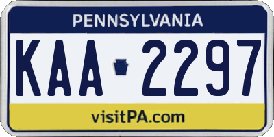 PA license plate KAA2297