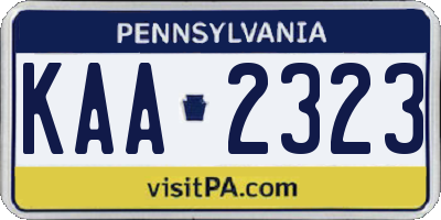 PA license plate KAA2323