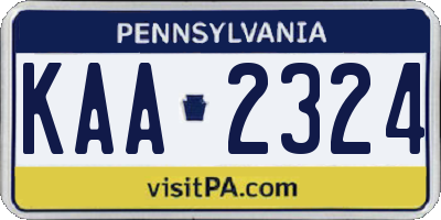 PA license plate KAA2324