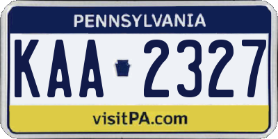 PA license plate KAA2327