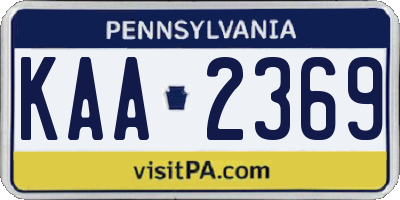 PA license plate KAA2369
