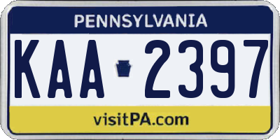 PA license plate KAA2397
