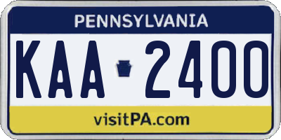 PA license plate KAA2400