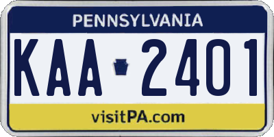 PA license plate KAA2401