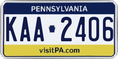 PA license plate KAA2406