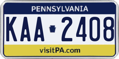PA license plate KAA2408