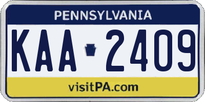 PA license plate KAA2409