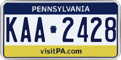 PA license plate KAA2428