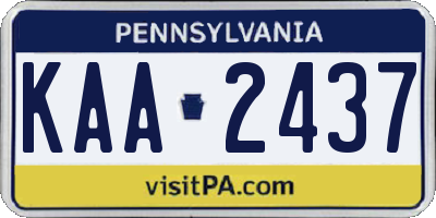 PA license plate KAA2437