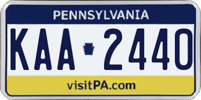 PA license plate KAA2440
