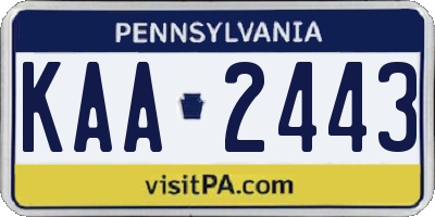 PA license plate KAA2443