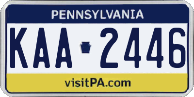 PA license plate KAA2446