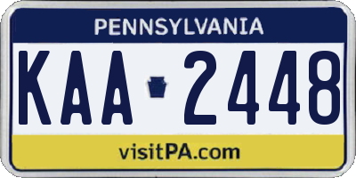 PA license plate KAA2448