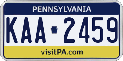 PA license plate KAA2459
