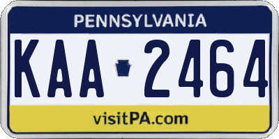 PA license plate KAA2464