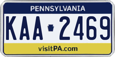 PA license plate KAA2469