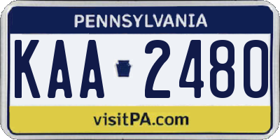 PA license plate KAA2480