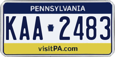 PA license plate KAA2483