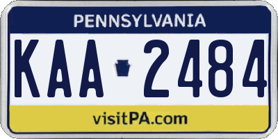 PA license plate KAA2484