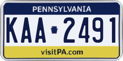 PA license plate KAA2491