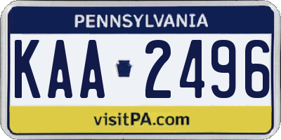 PA license plate KAA2496