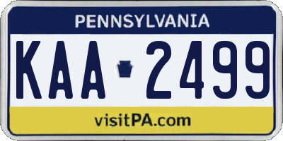 PA license plate KAA2499