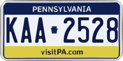 PA license plate KAA2528