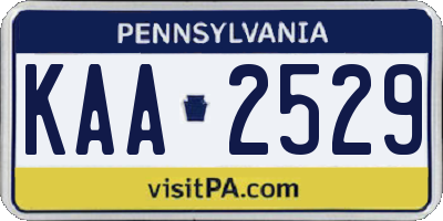 PA license plate KAA2529