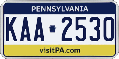 PA license plate KAA2530