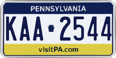 PA license plate KAA2544