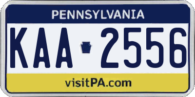 PA license plate KAA2556