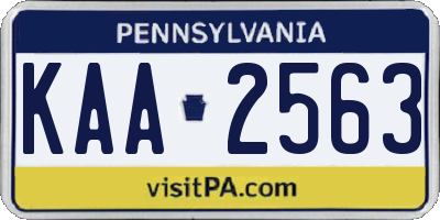 PA license plate KAA2563