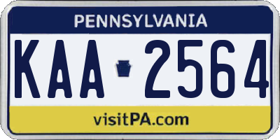 PA license plate KAA2564
