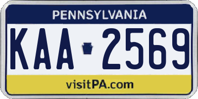 PA license plate KAA2569
