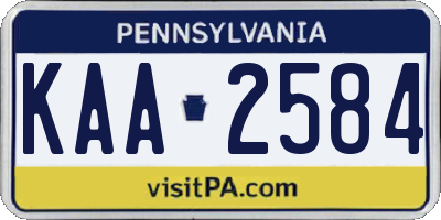 PA license plate KAA2584