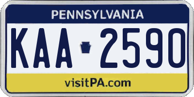 PA license plate KAA2590
