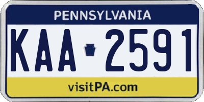PA license plate KAA2591