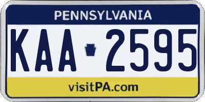 PA license plate KAA2595