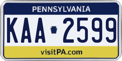 PA license plate KAA2599