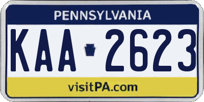PA license plate KAA2623