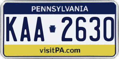 PA license plate KAA2630