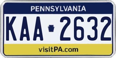 PA license plate KAA2632