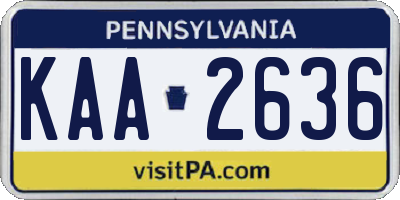 PA license plate KAA2636