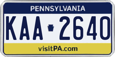 PA license plate KAA2640