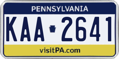 PA license plate KAA2641