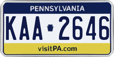 PA license plate KAA2646