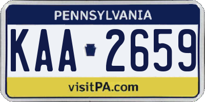 PA license plate KAA2659